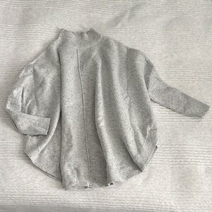 Loft Gray Speckled Poncho Mockneck Sweater XS
